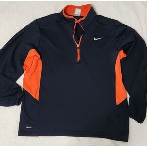 Nike 1/4 Zip Women's Medium Navy Dri-FIT Running Athletic Pullover Long Sleeve